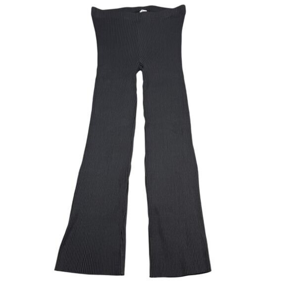 KOTN Ribbed Nile Flared Pants Size Large Black - Picture 2 of 5